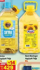 KENT BORİNGER AYÇİÇEK YAĞI 5 L fiyat ve kampanya bilgisi